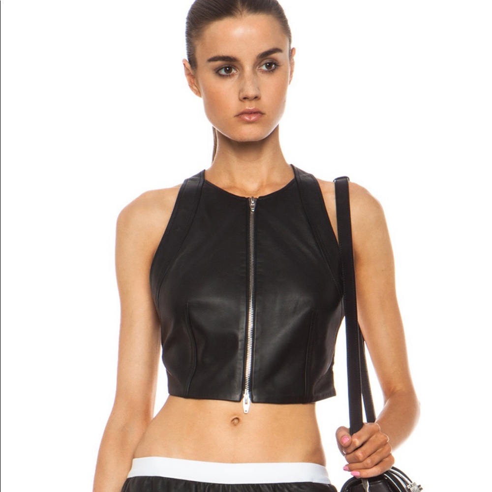 T by Alexander Wang Lambskin Crossback Tank Small